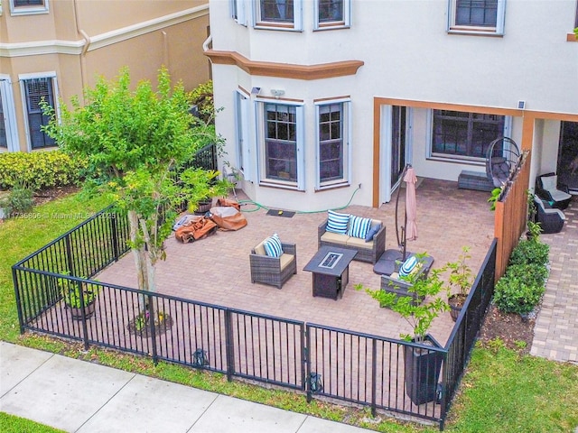 view of patio / terrace featuring an outdoor living space