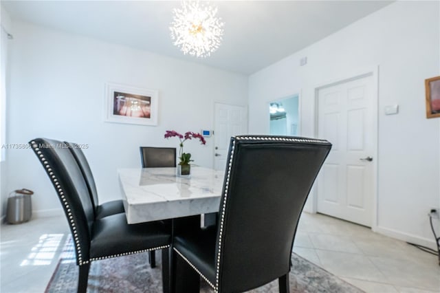 view of tiled dining area