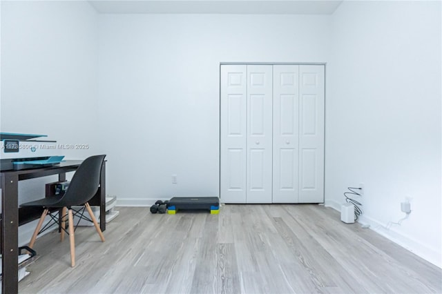 home office featuring light wood-type flooring