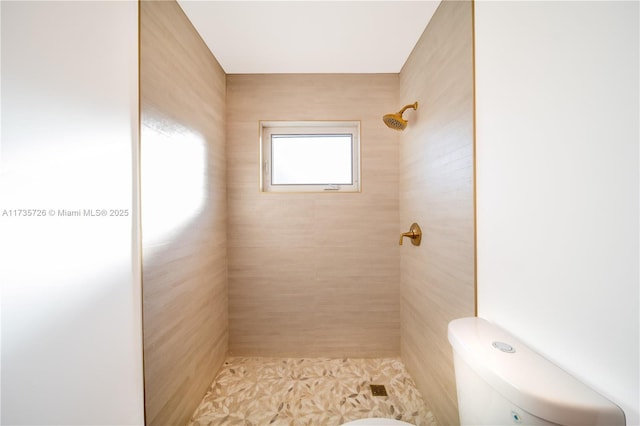 full bath with a stall shower and toilet