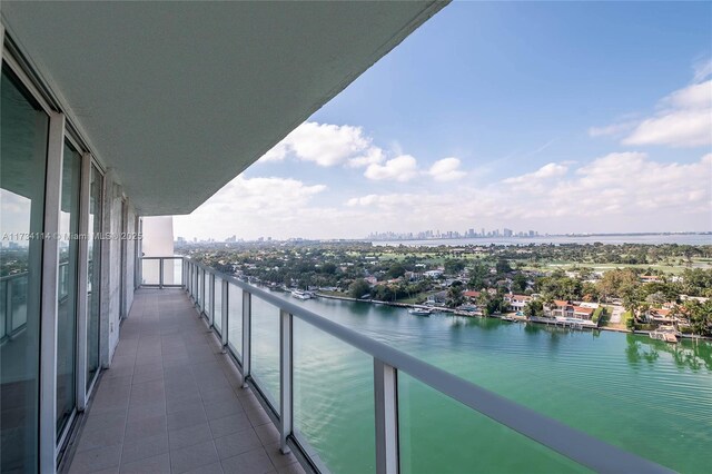 balcony with a water view