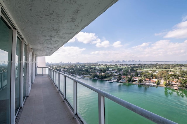 balcony with a water view