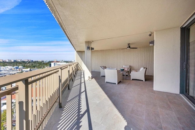 2901 S Bayshore Dr Unit 13F, Miami, FL 33133 - balcony with ceiling fan