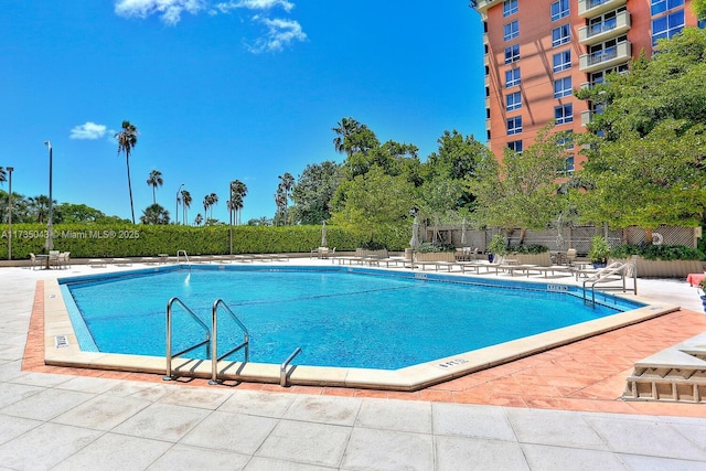 view of pool with a patio area