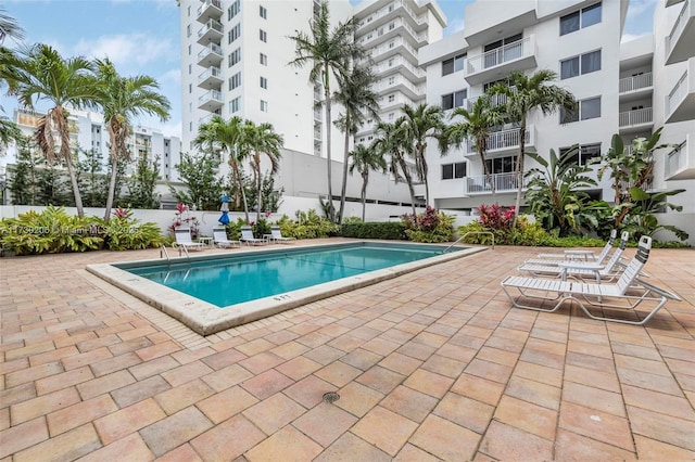 view of pool with a patio area