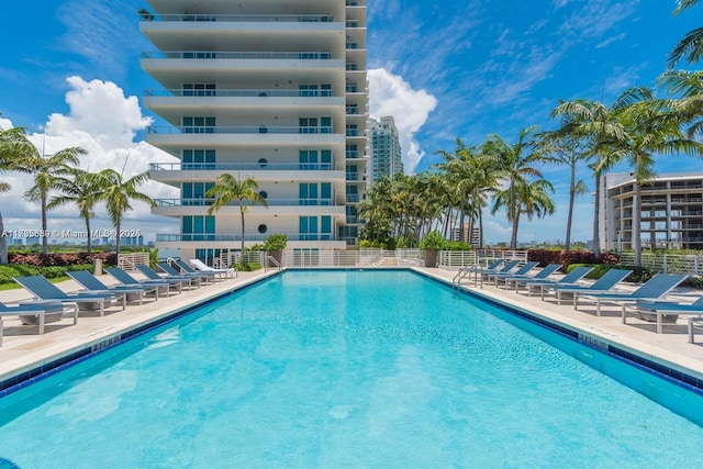 view of pool with a patio