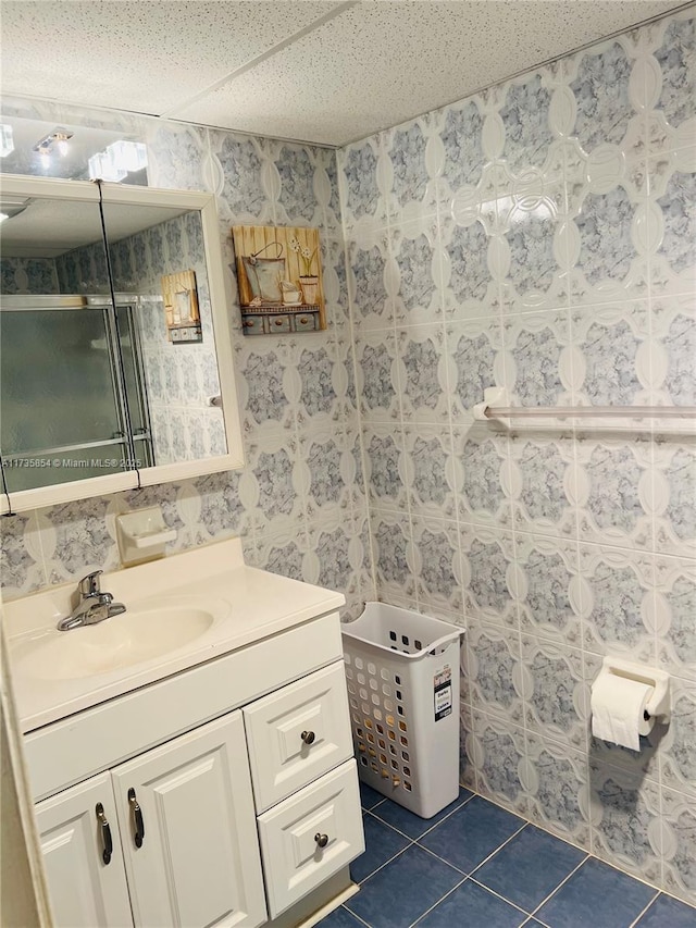 bathroom featuring vanity and tile patterned floors