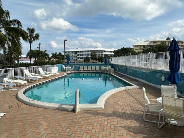 view of pool with a patio area