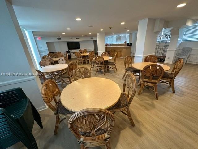 dining room featuring light hardwood / wood-style floors