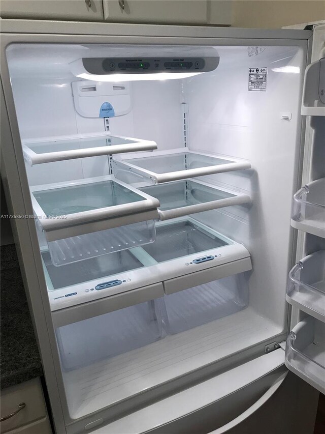 details featuring stainless steel refrigerator