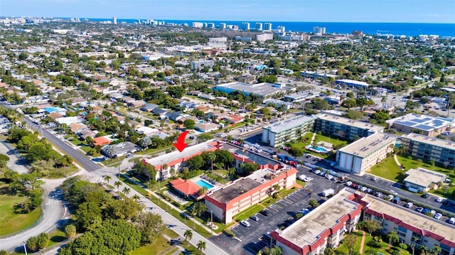 700 SE 6th Ave Unit 203, Deerfield Beach, FL 33441 - bird's eye view featuring a water view and a city view