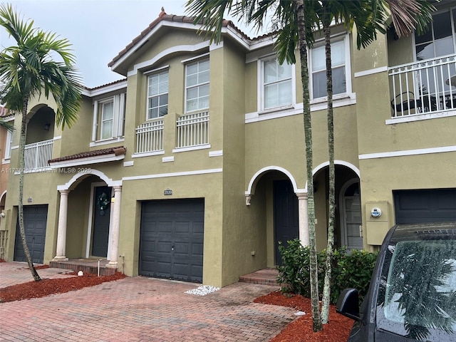 view of property featuring a garage