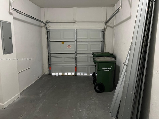 garage with electric panel