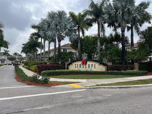 view of community sign