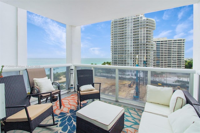 balcony with a water view