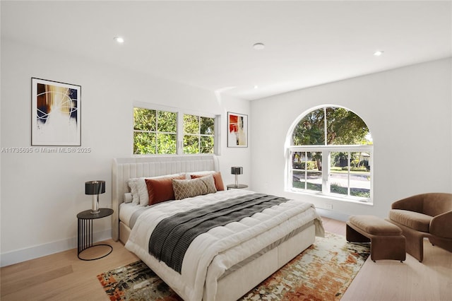 bedroom featuring light hardwood / wood-style floors