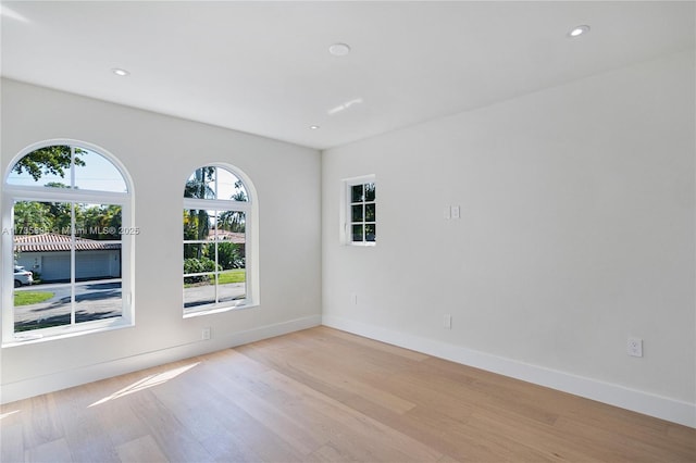 empty room featuring light hardwood / wood-style floors