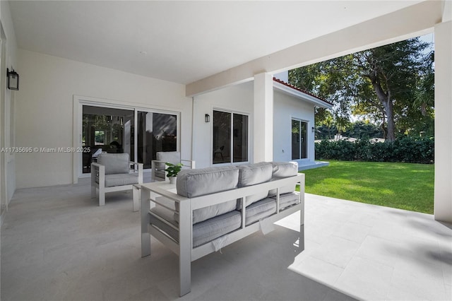 view of patio featuring outdoor lounge area