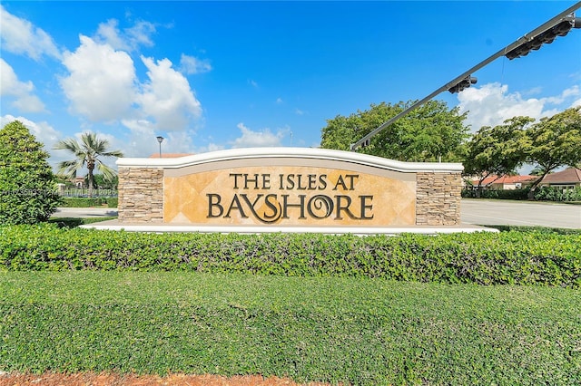 view of community sign