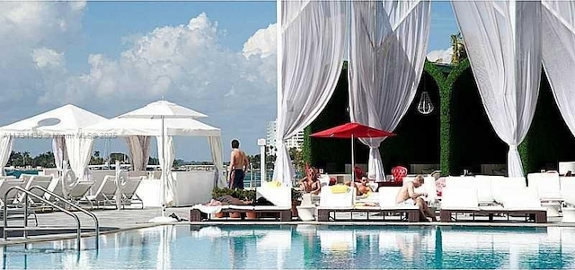 view of pool featuring a patio area