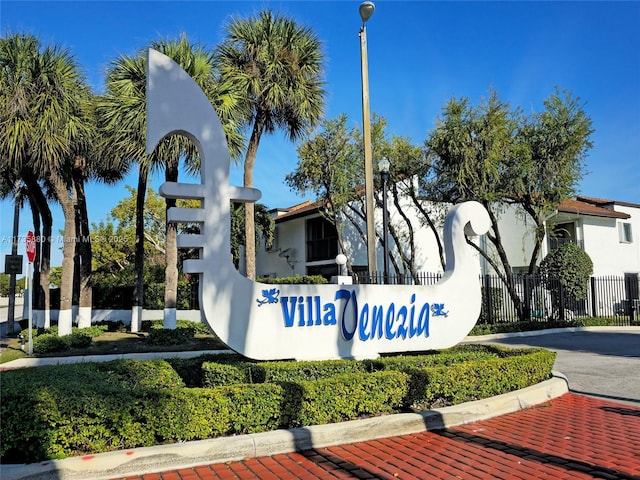 view of community sign