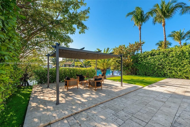 view of patio / terrace featuring a pergola