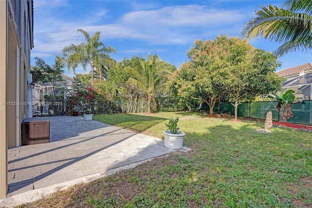 view of yard with a patio area