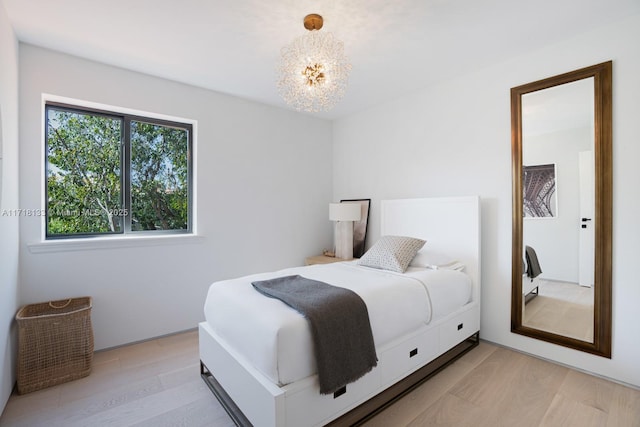 bedroom featuring light hardwood / wood-style flooring