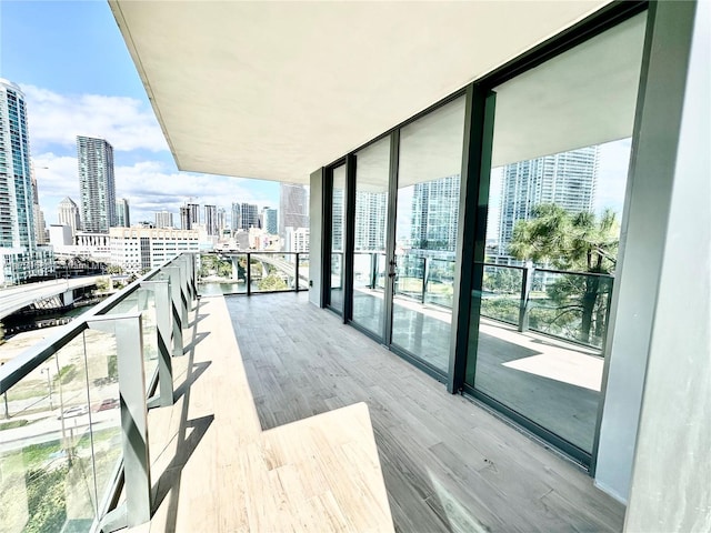 balcony featuring a city view