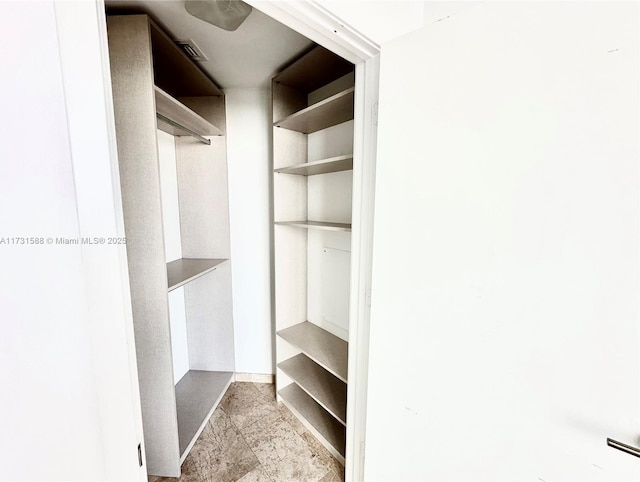 view of walk in closet