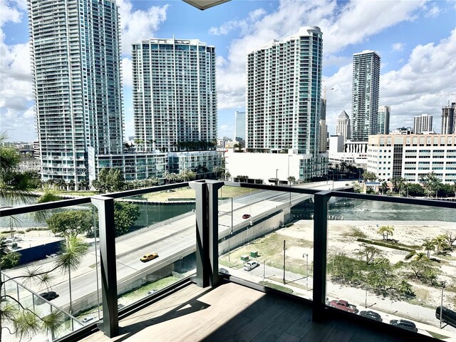 balcony with a water view