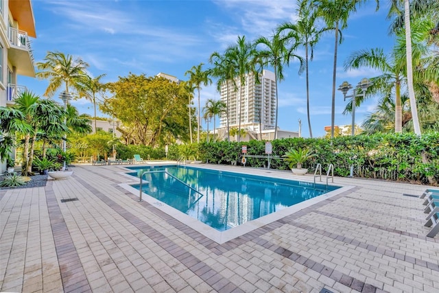 view of pool with a patio