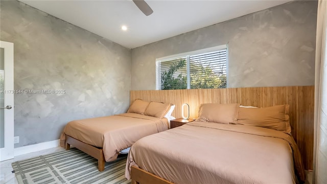 bedroom featuring a ceiling fan