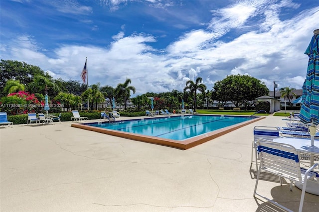 view of pool with a patio area