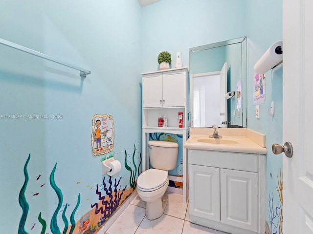15804 SW 99th Ter, Miami, FL 33196 - half bath with vanity, toilet, and tile patterned floors