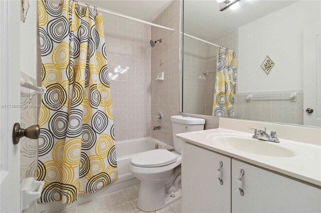 7011 W 29th Ave Unit 210, Hialeah, FL 33018 - bathroom featuring shower / tub combo with curtain, tile patterned floors, and vanity