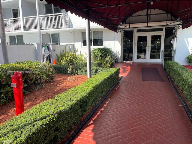 exterior space featuring french doors