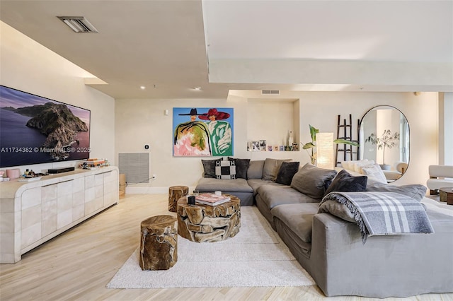 living room featuring light hardwood / wood-style floors