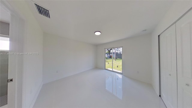 unfurnished bedroom featuring a closet