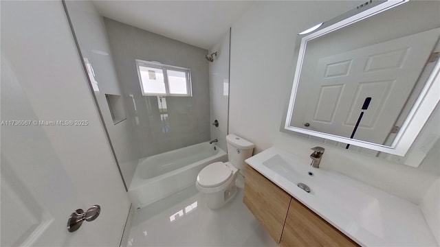 full bathroom featuring vanity, toilet, and shower / bath combination