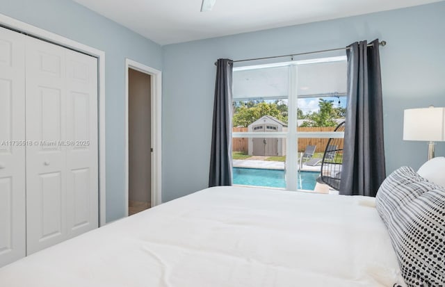 bedroom featuring a closet