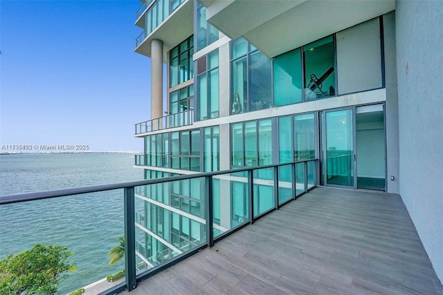 balcony with a water view