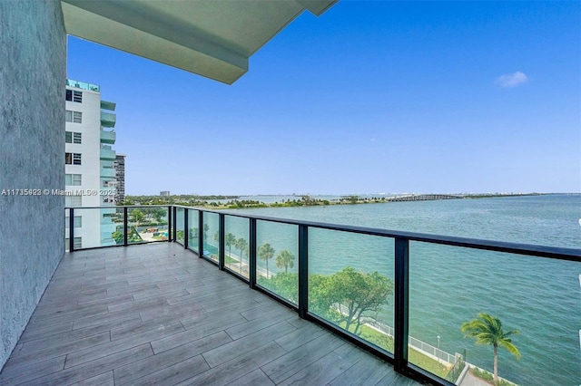 balcony with a water view