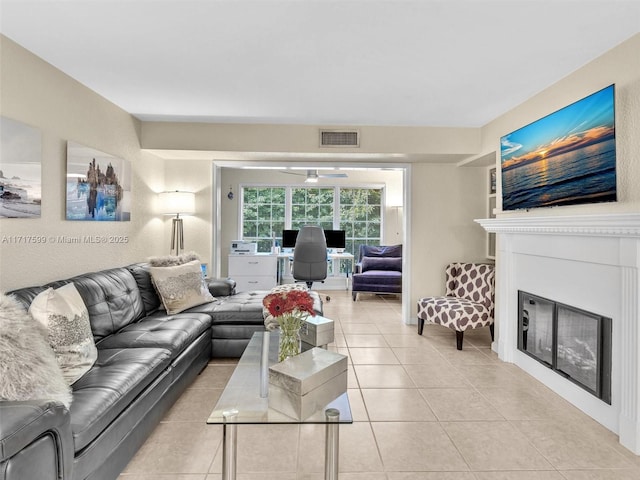 view of tiled living room