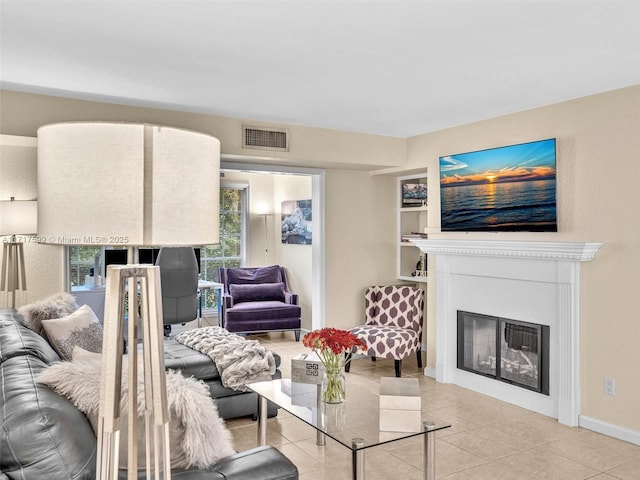 view of tiled living room