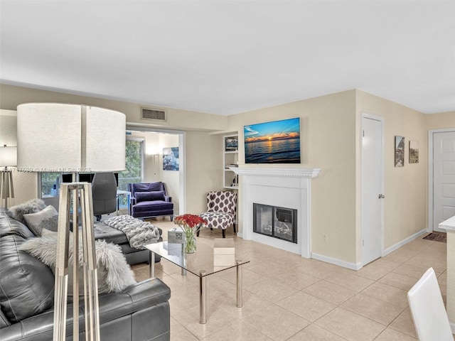 view of tiled living room