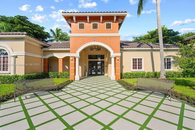 exterior space featuring french doors