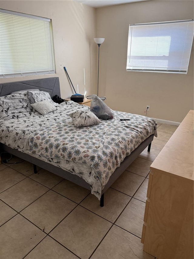 view of tiled bedroom