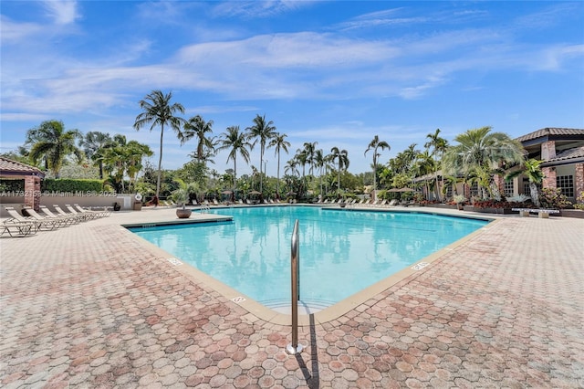 view of pool with a patio area