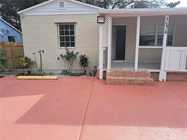 view of front of home with a patio area